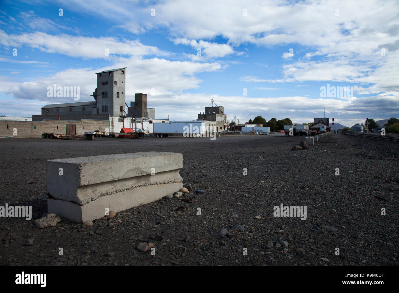 Railway loading area, Ellensburg, Washington, USA Stock Photo