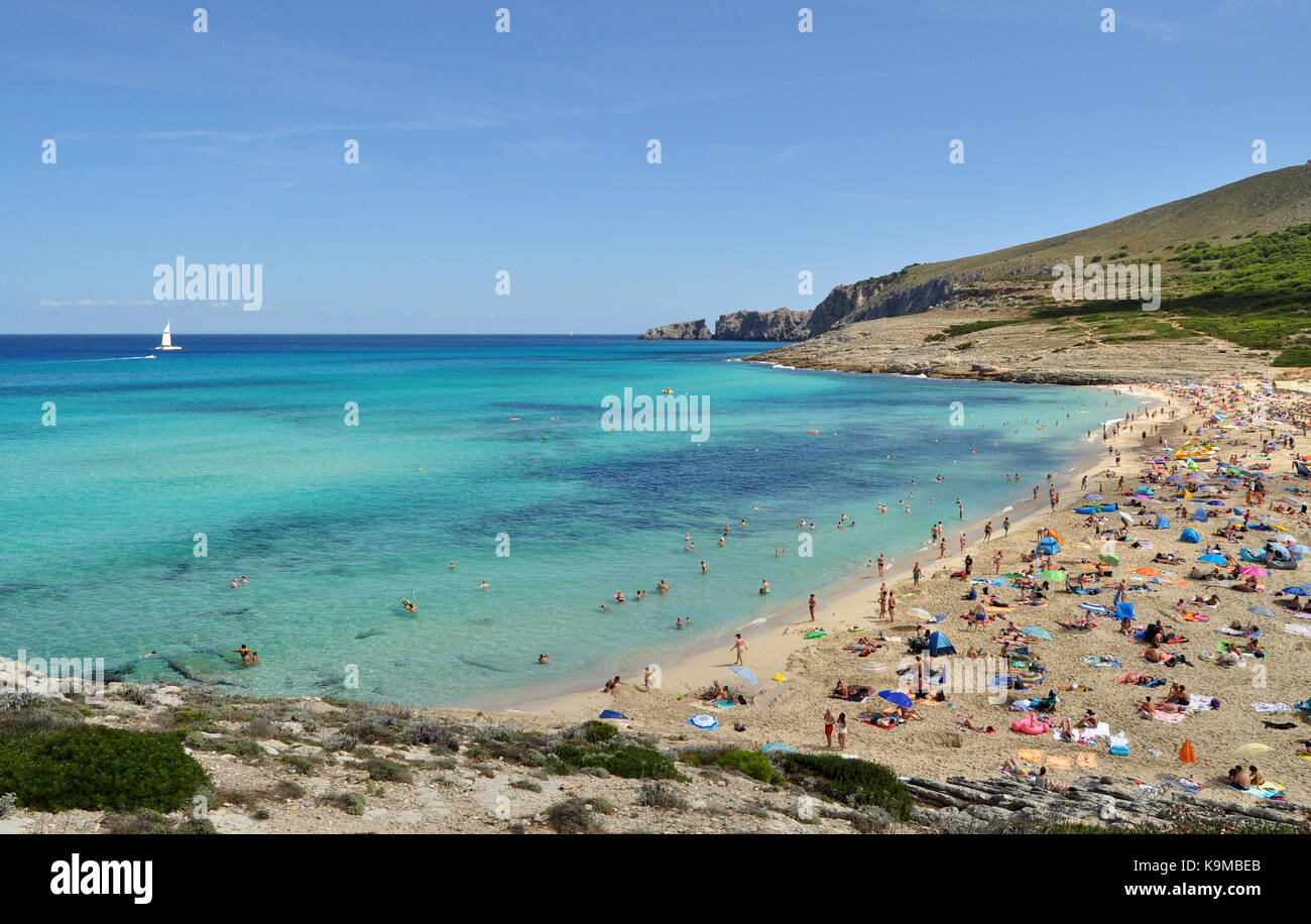 Cala Mesquida beach view on Mallorca Balearic island in Spain Stock Photo