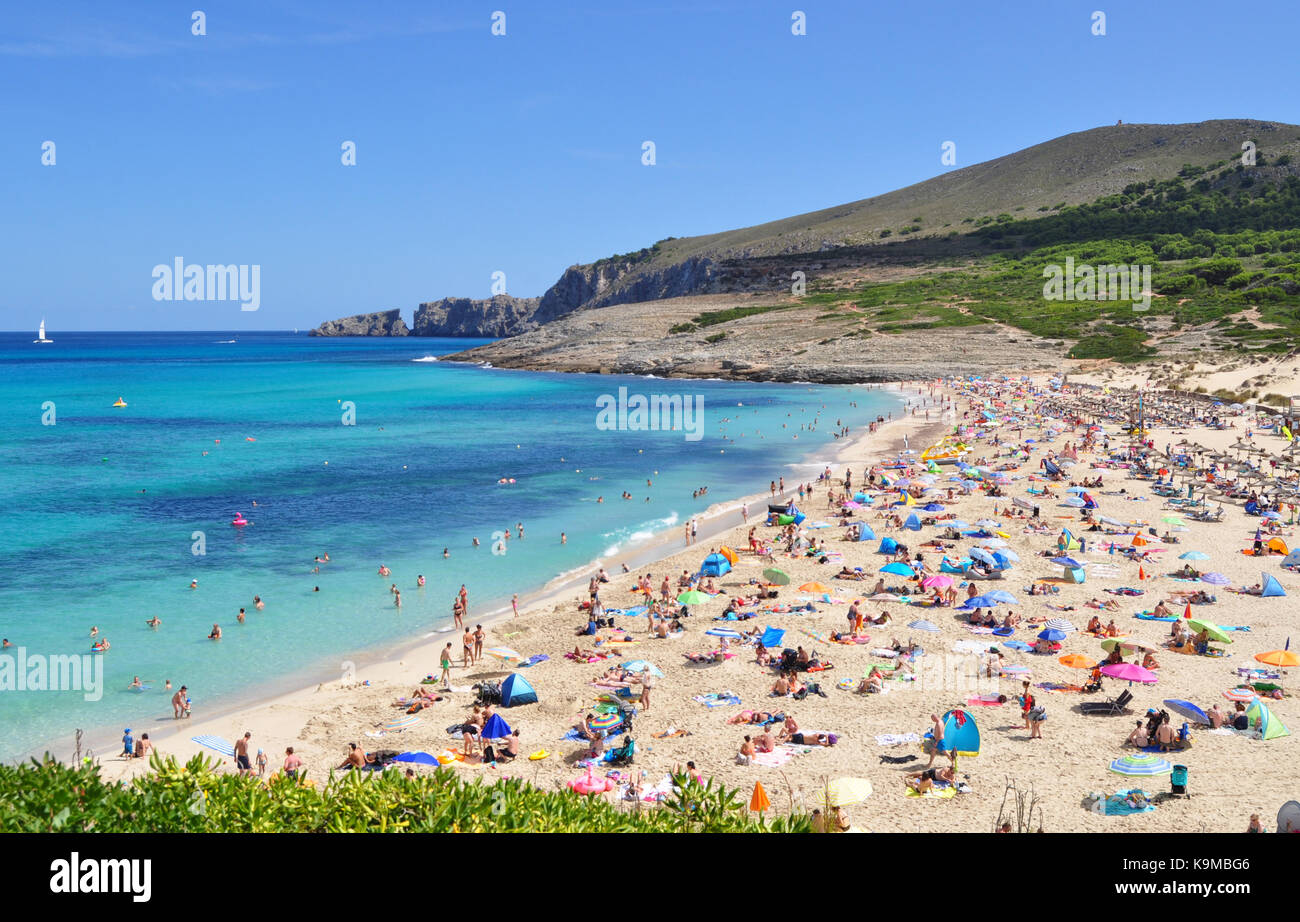 Cala Mesquida beach view on Mallorca Balearic island in Spain Stock