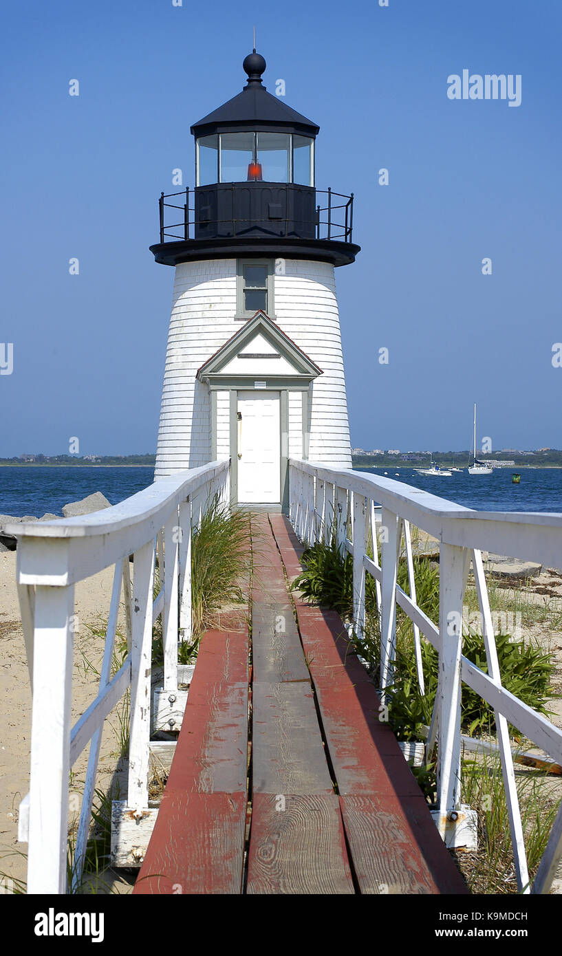 Brant Point Light *  Nantucket Island, Massachusetts, USA Stock Photo