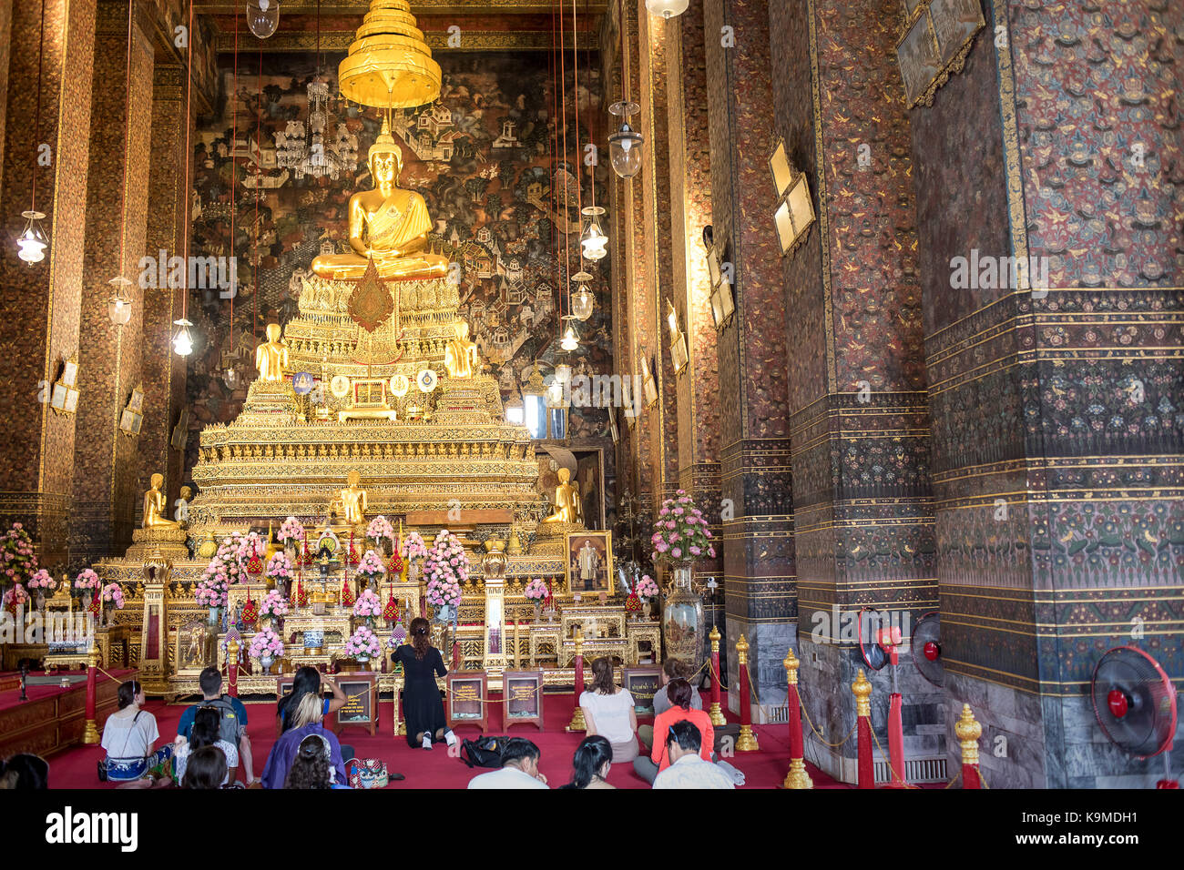 Emerald Buddha Wat Phra Kaeo temple, Grand Royal Palace, Bangkok, Thailand Stock Photo