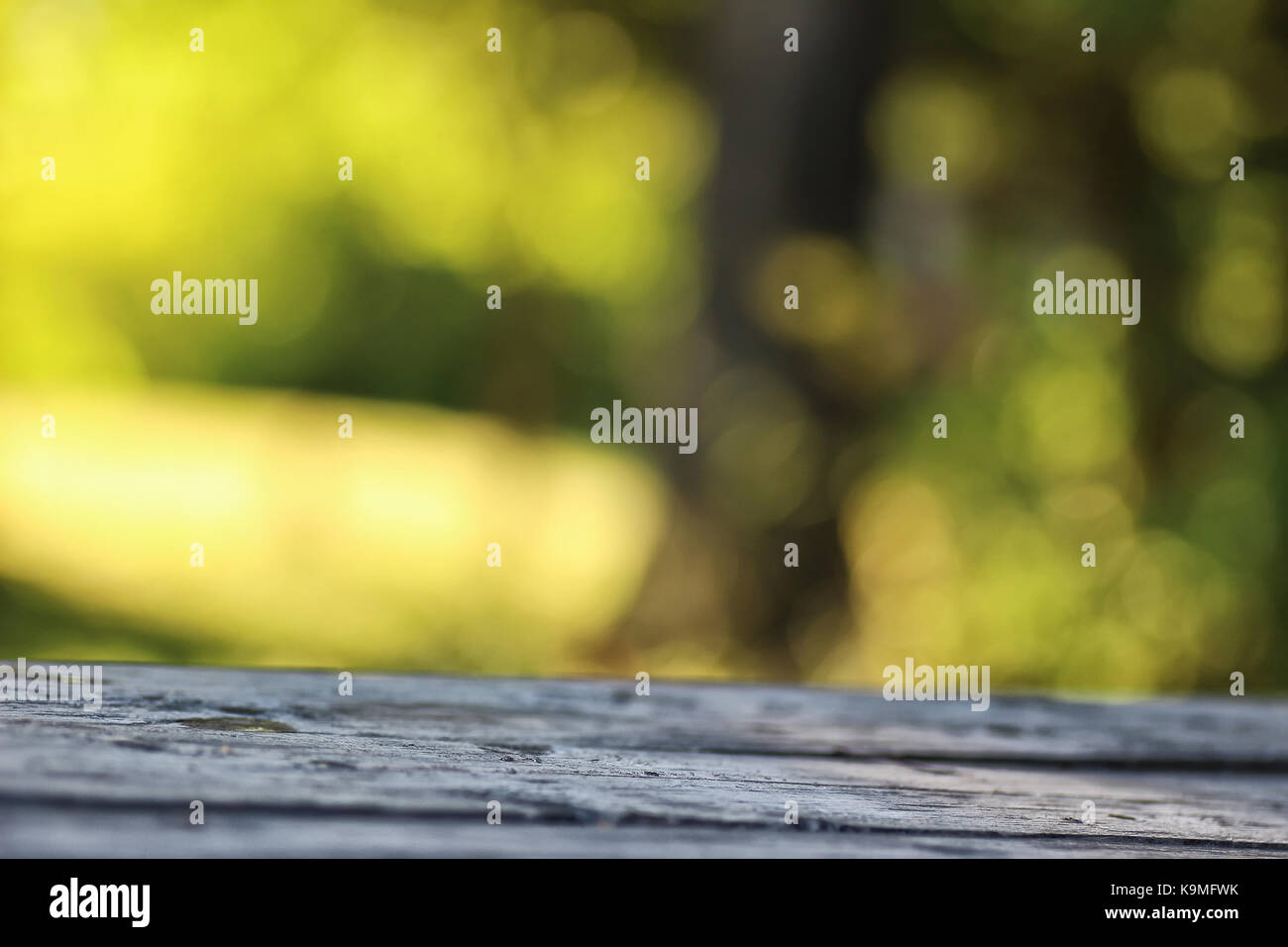 background table wooden outdoor bokeh Stock Photo