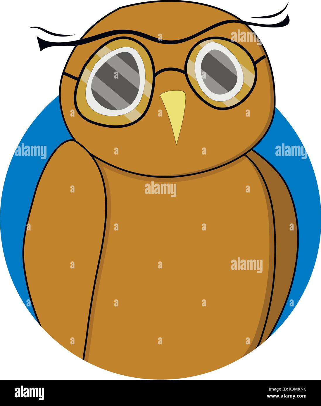 Wise owl sticker vector. Wisdom and cute owl, owl icon and owl teacher illustration Stock Vector