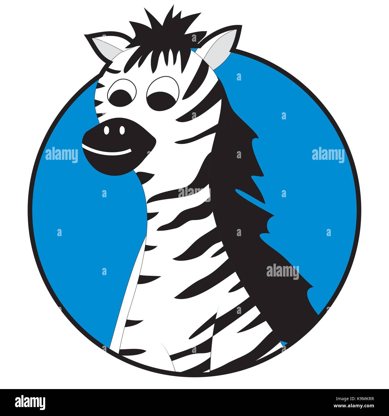 Zebra sticker icons flat avatar. Wild zebra character animal, cartoon cute wildlife zebra. Vector illustration Stock Vector