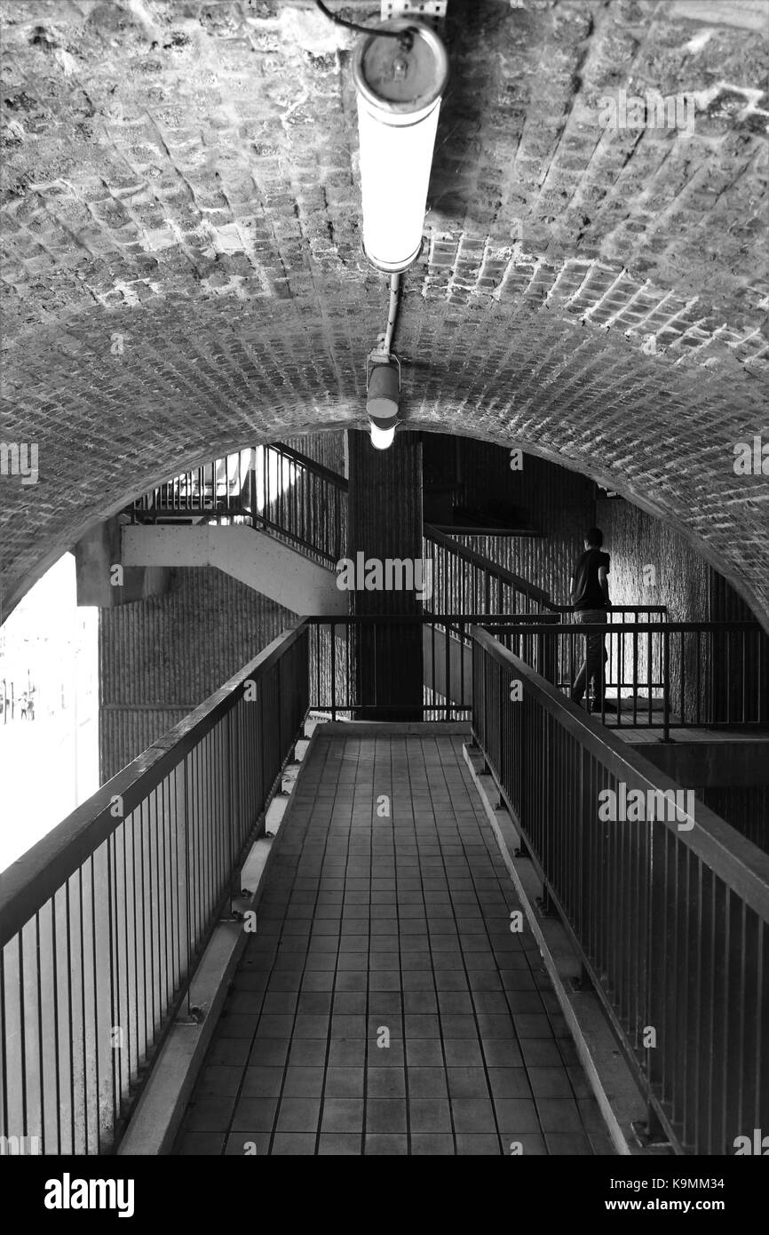 gare noir et blanc , décoration type industrielle Stock Photo