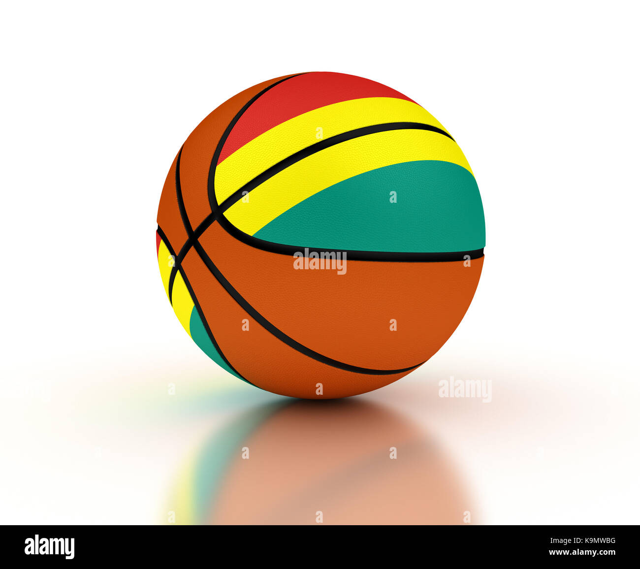 Bolivian Basketball Team (isolated with clipping path) Stock Photo