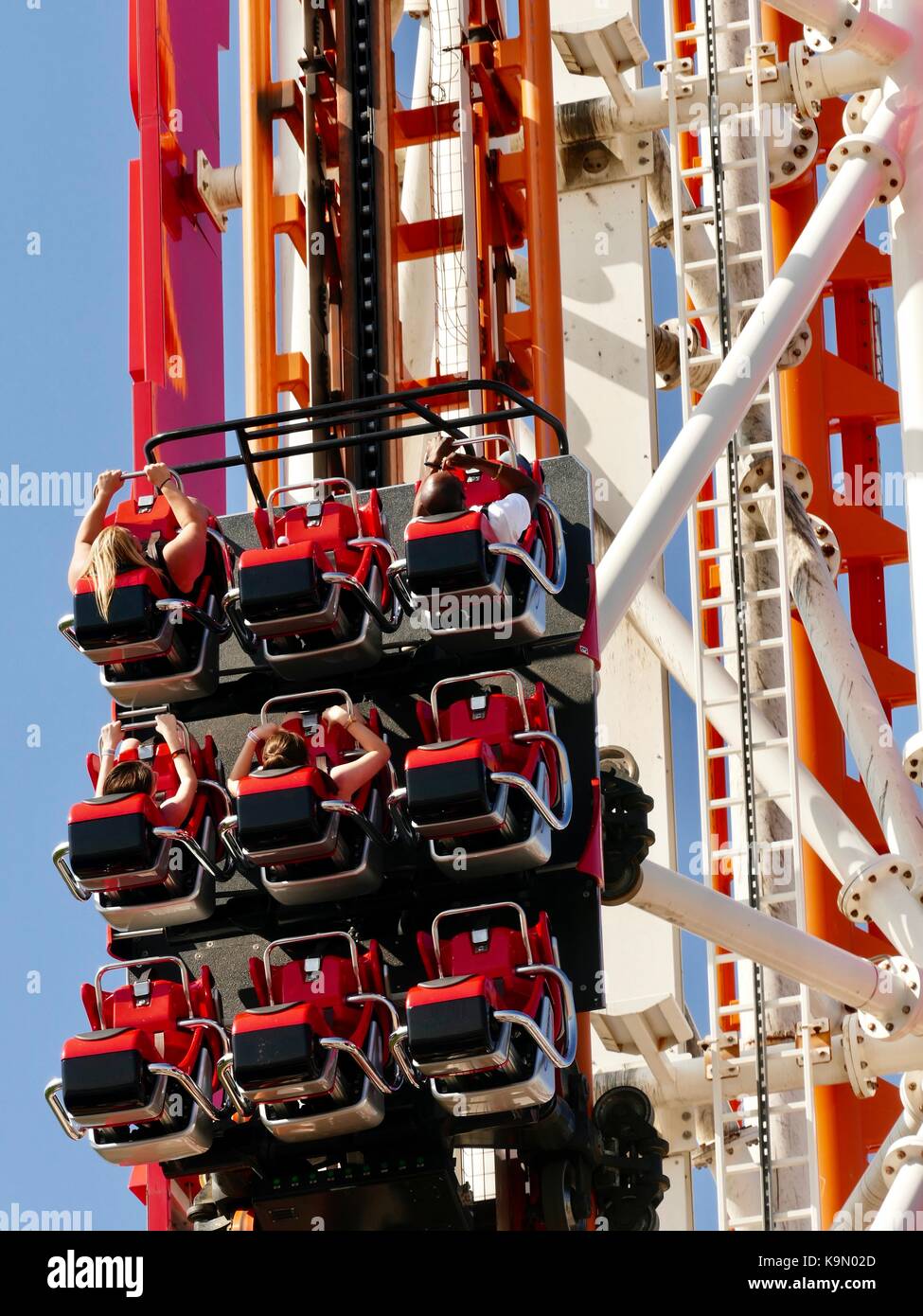 Climbing to top of roller coaster hires stock photography and images