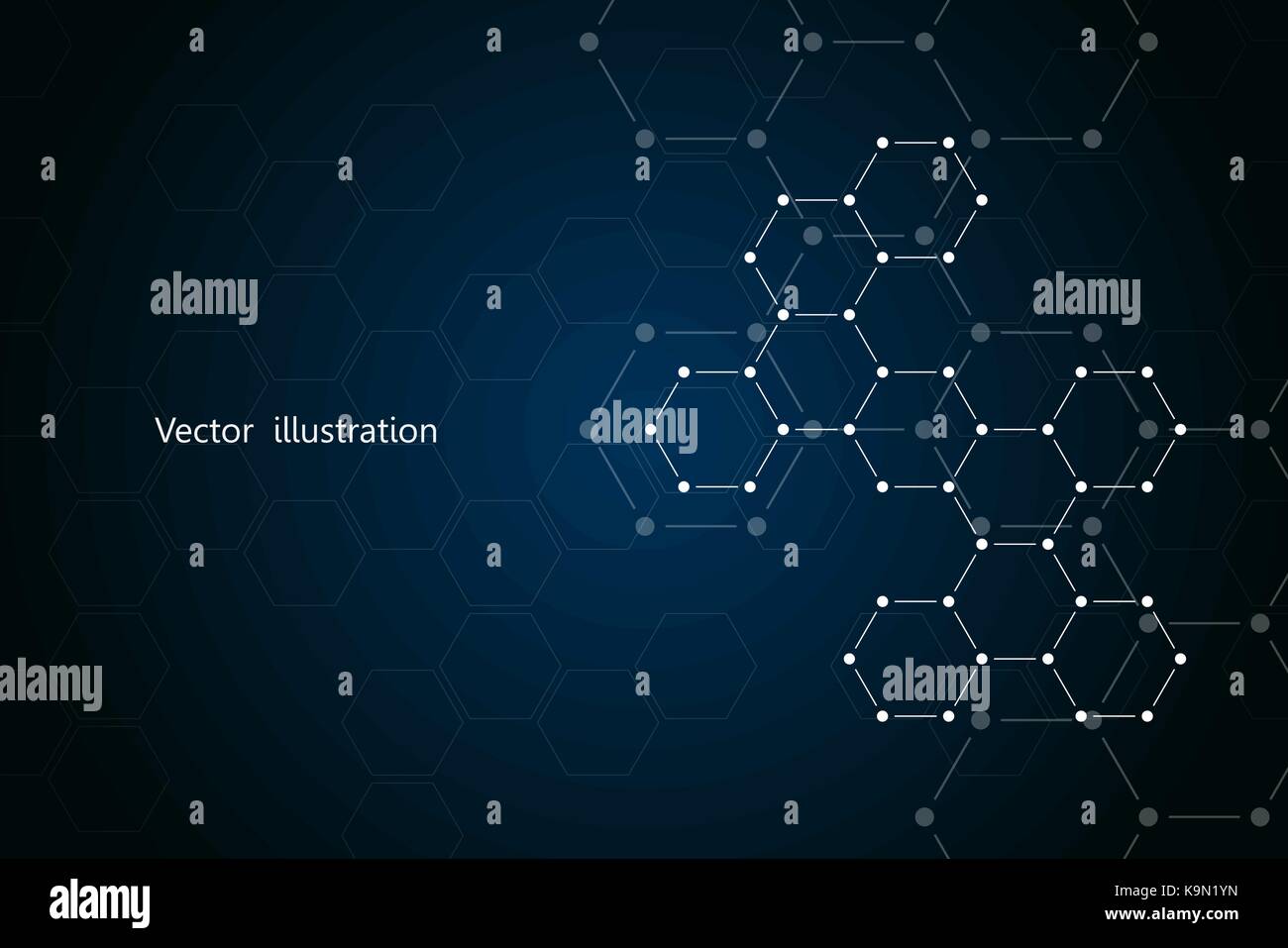 Abstract hexagonal molecule background, genetic and chemical compounds ...