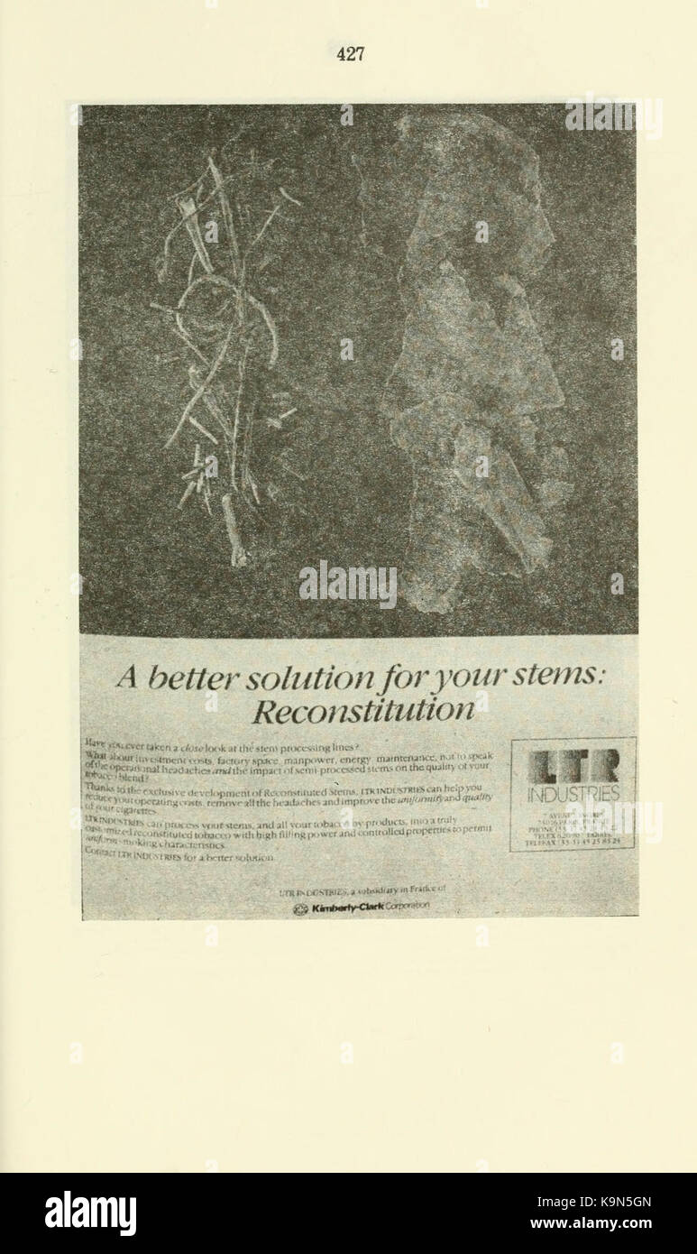 Regulation of tobacco products (Page 427) BHL16585809 Stock Photo Alamy