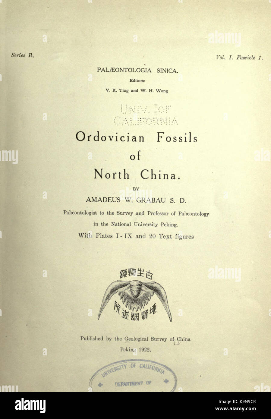 Ordovician fossils of north China BHL23954360 Stock Photo - Alamy