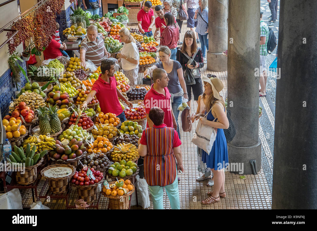 Fruits and vegetables area, Mercado dos Lavradores,Funchal,Madeira,  Portugal Stock Photo - Alamy