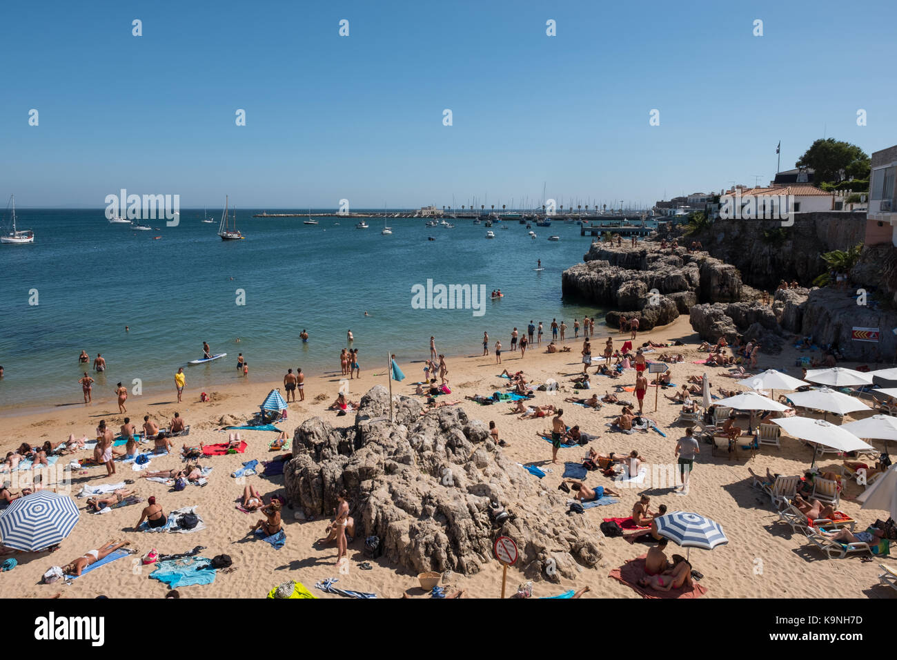 Praia da Rainha, a beach in the Portuguese town of Cascais, near Lisbon, Portugal Stock Photo