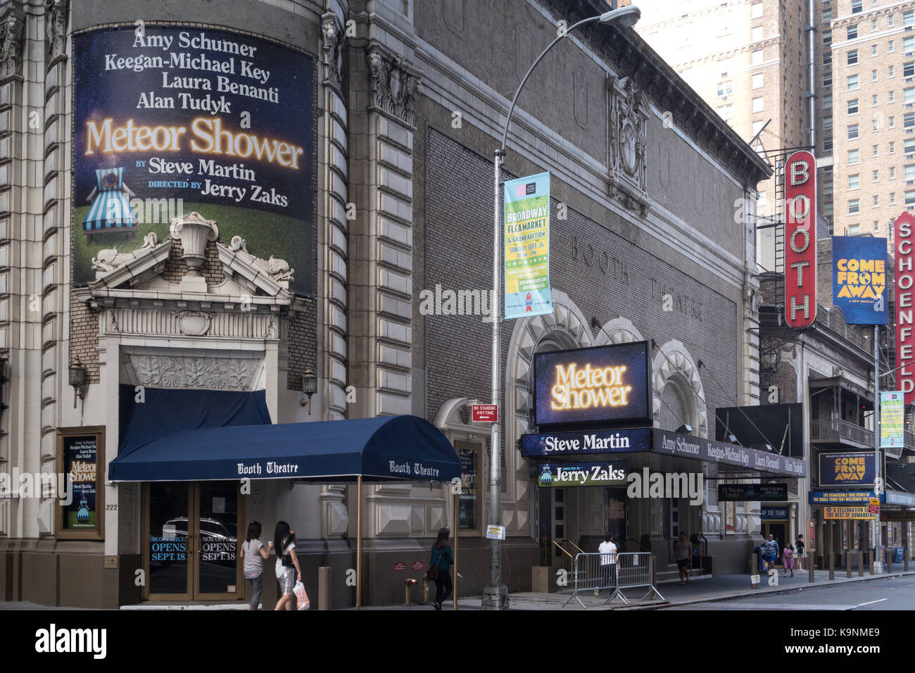 Meteor Shower Marquee at The Booth Theatre, Broadway, Times Square, NYC Stock Photo