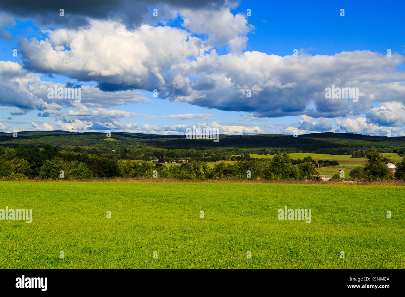 Claverack NY area in the Hudson Valley looking at trees, rolling hills