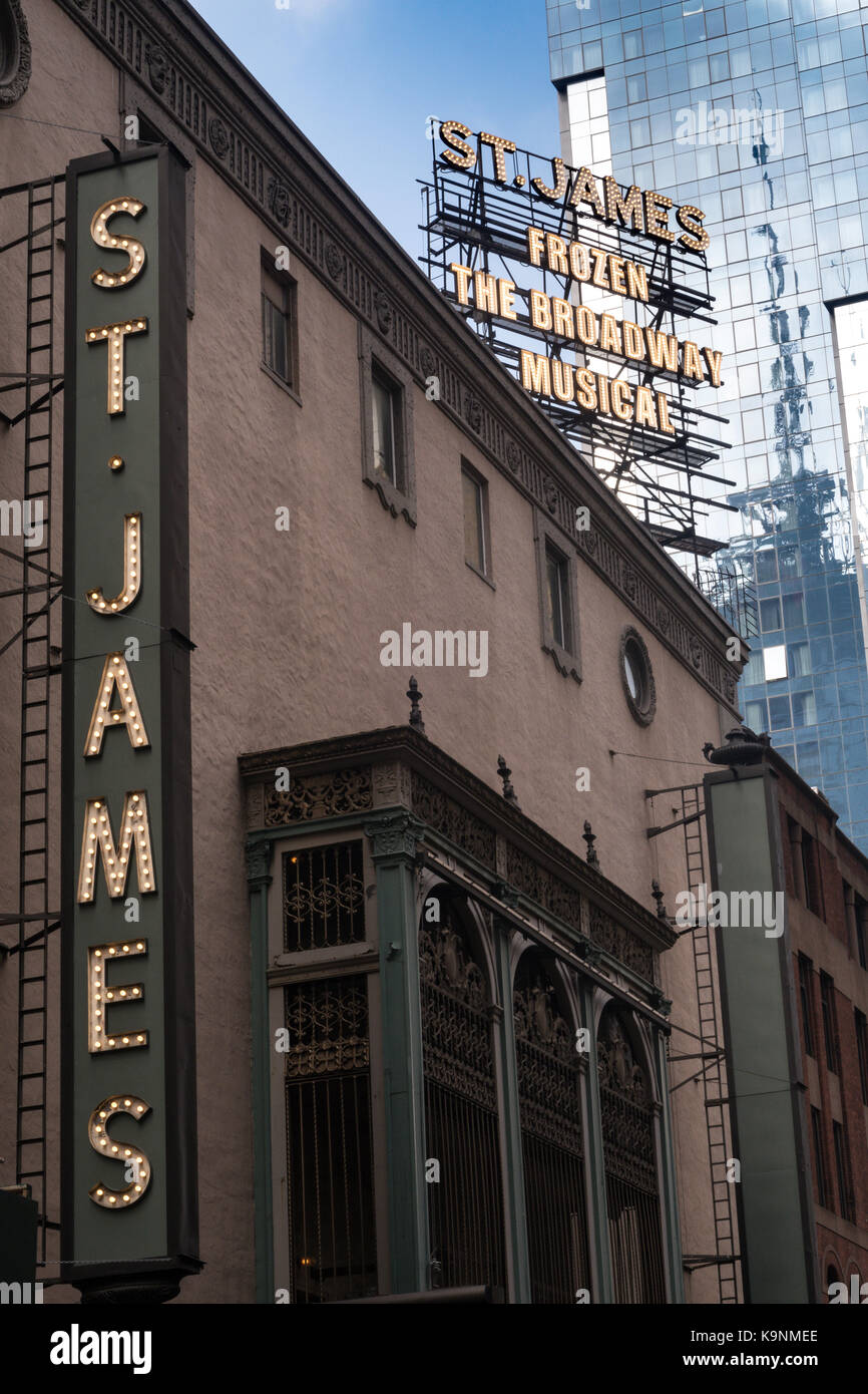 Disney's "Frozen" at the St. James Theatre, Times Square, NYC, USA