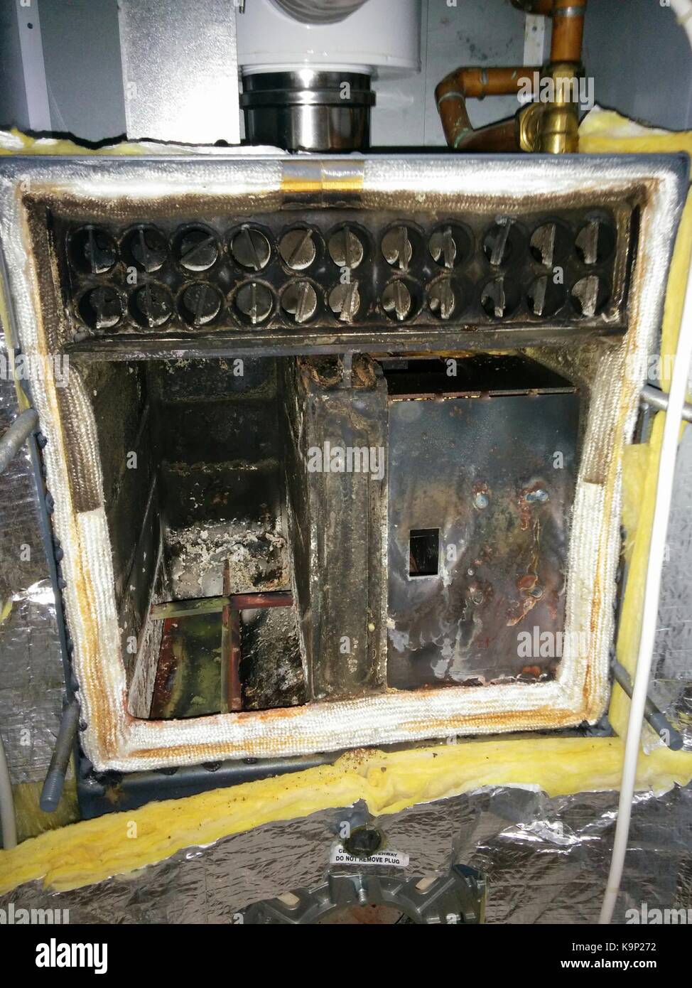 Servicing An Oil Boiler Stock Photo Alamy