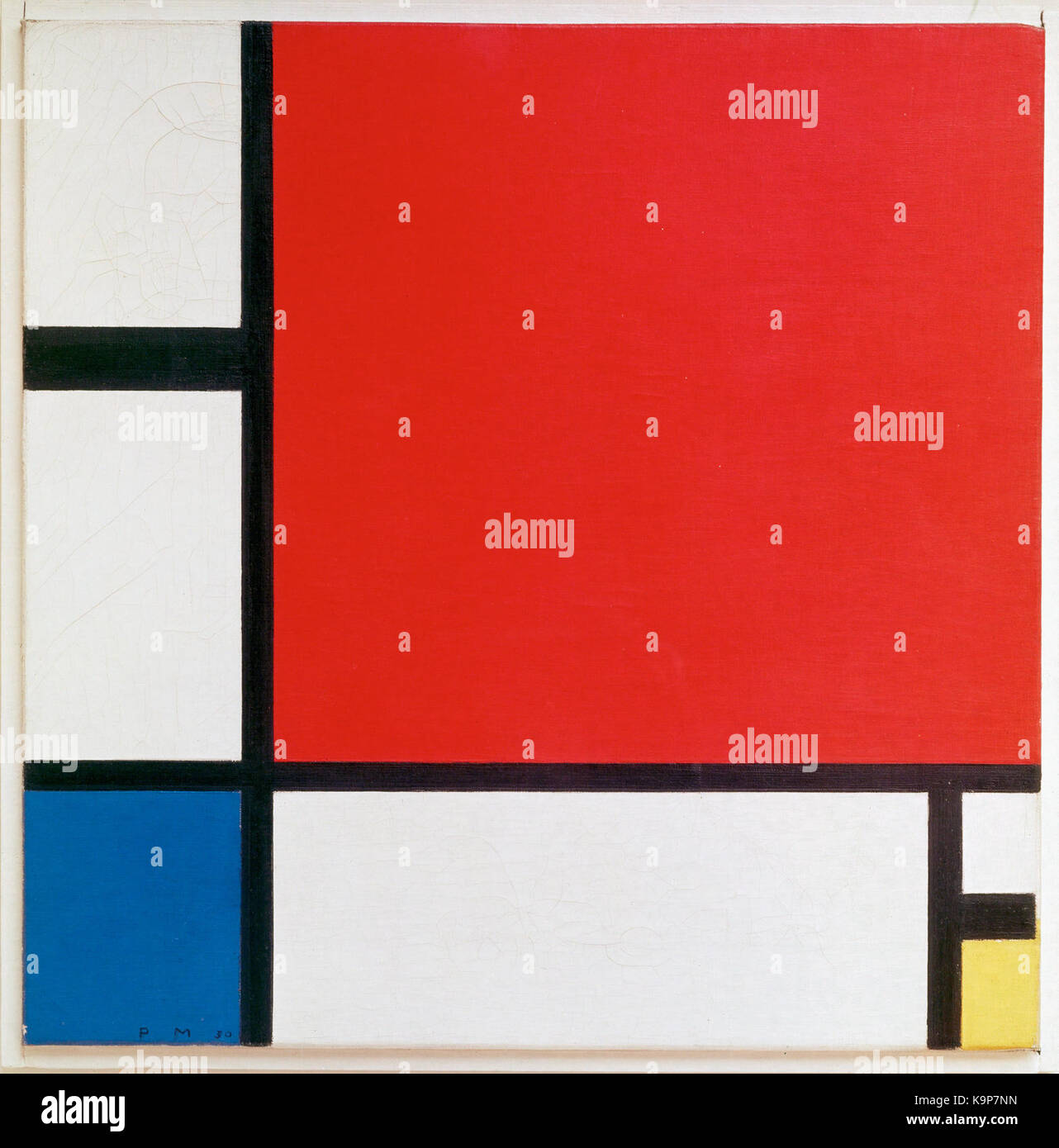 Piet Mondriaan, 1930 Mondrian Composition II in Red, Blue, and Yellow ...