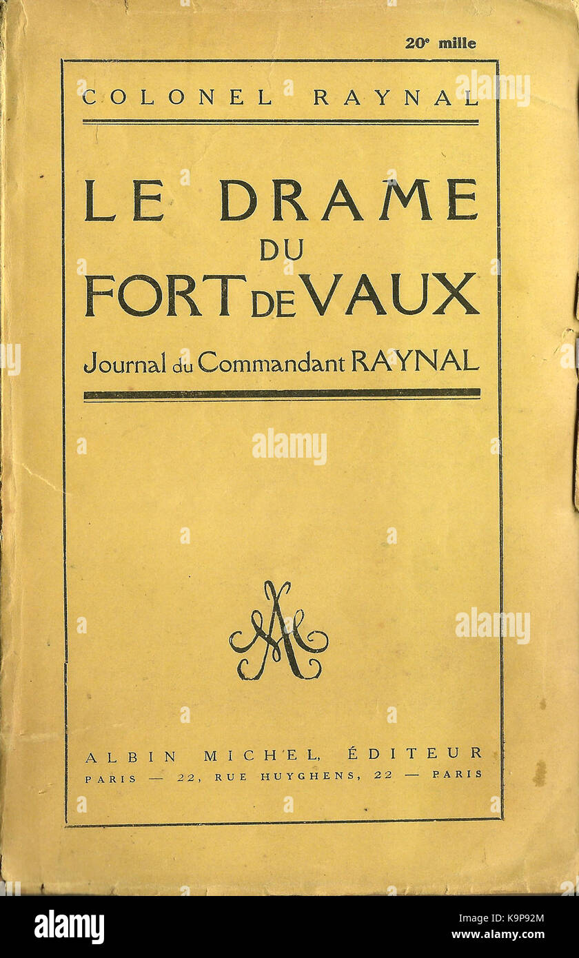 Raynal Drame du Fort de Vaux couverture Stock Photo