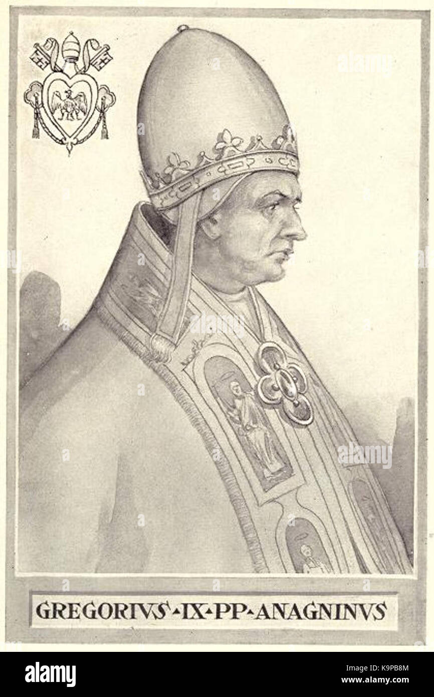 Pope Gregory IX Stock Photo