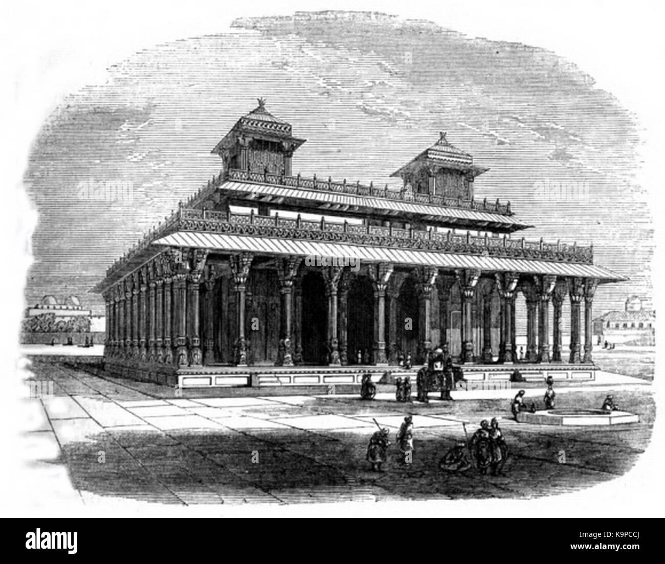 P337 PALACE IN THE FORT OF ALLAHABAD Stock Photo