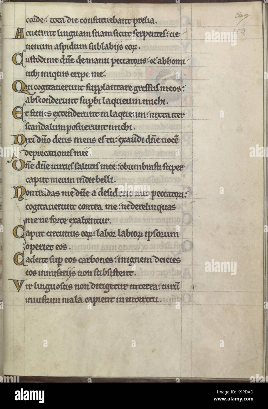 Psalter of Eleanor of Aquitaine (ca. 1185)   KB 76 F 13, folium 154r Stock Photo