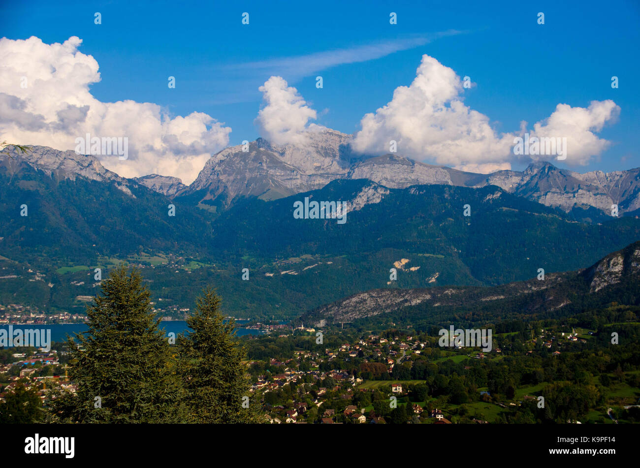 View to the lake of Annecy in the french alps Stock Photo - Alamy