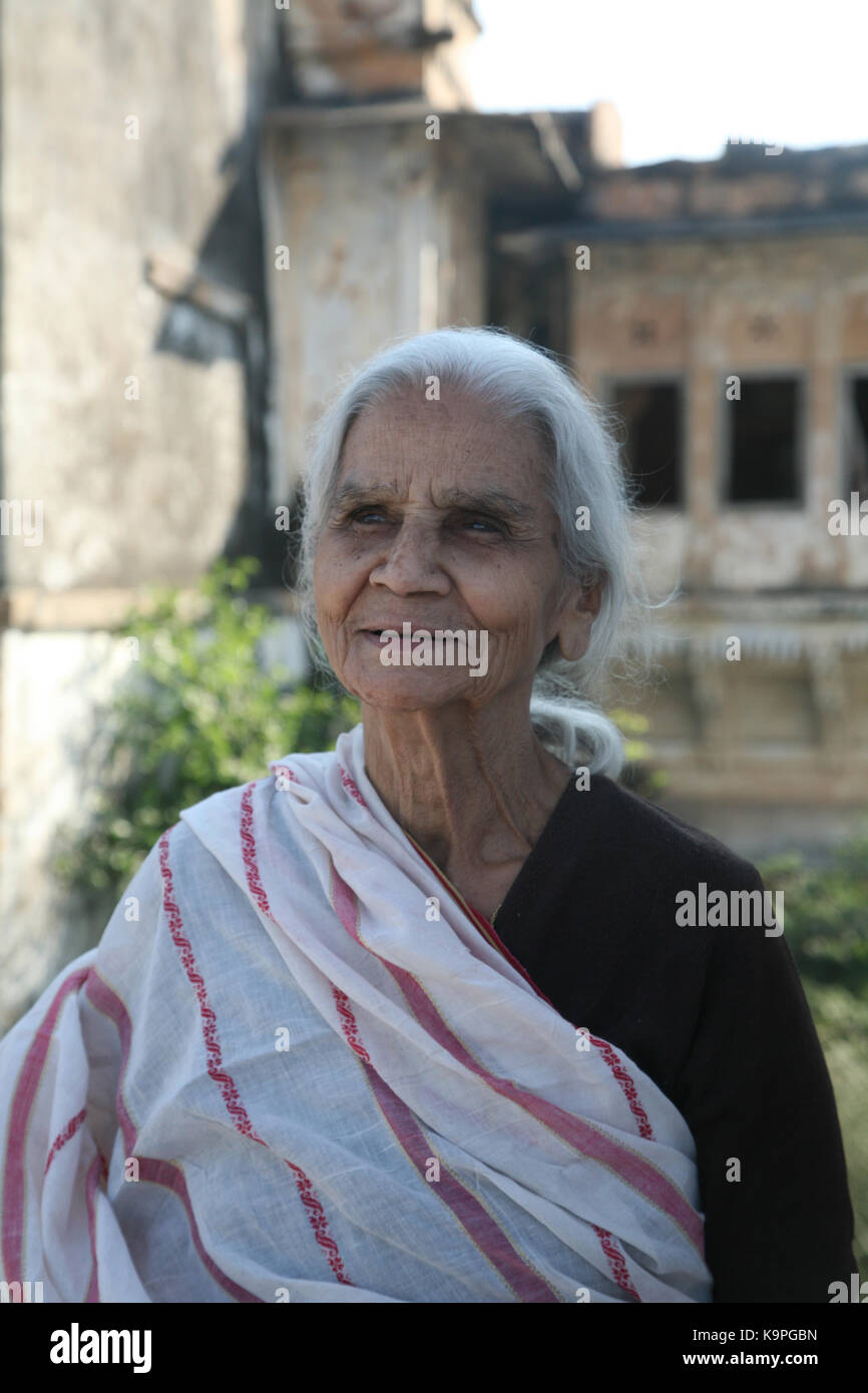 Portrait of a beautiful elderly woman Stock Photo