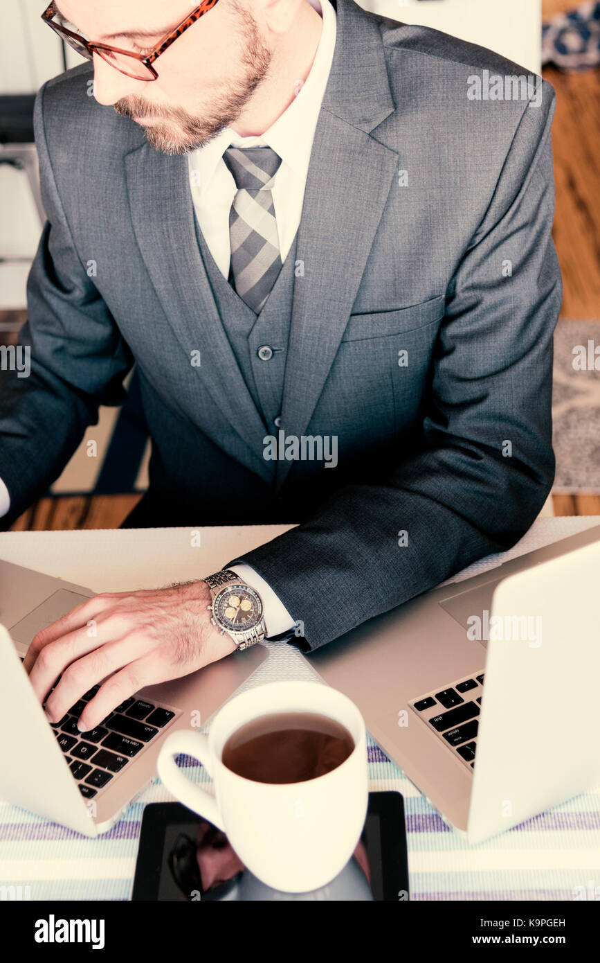 Looking Down At Very Handsome Business Professional Sharply Dressed 