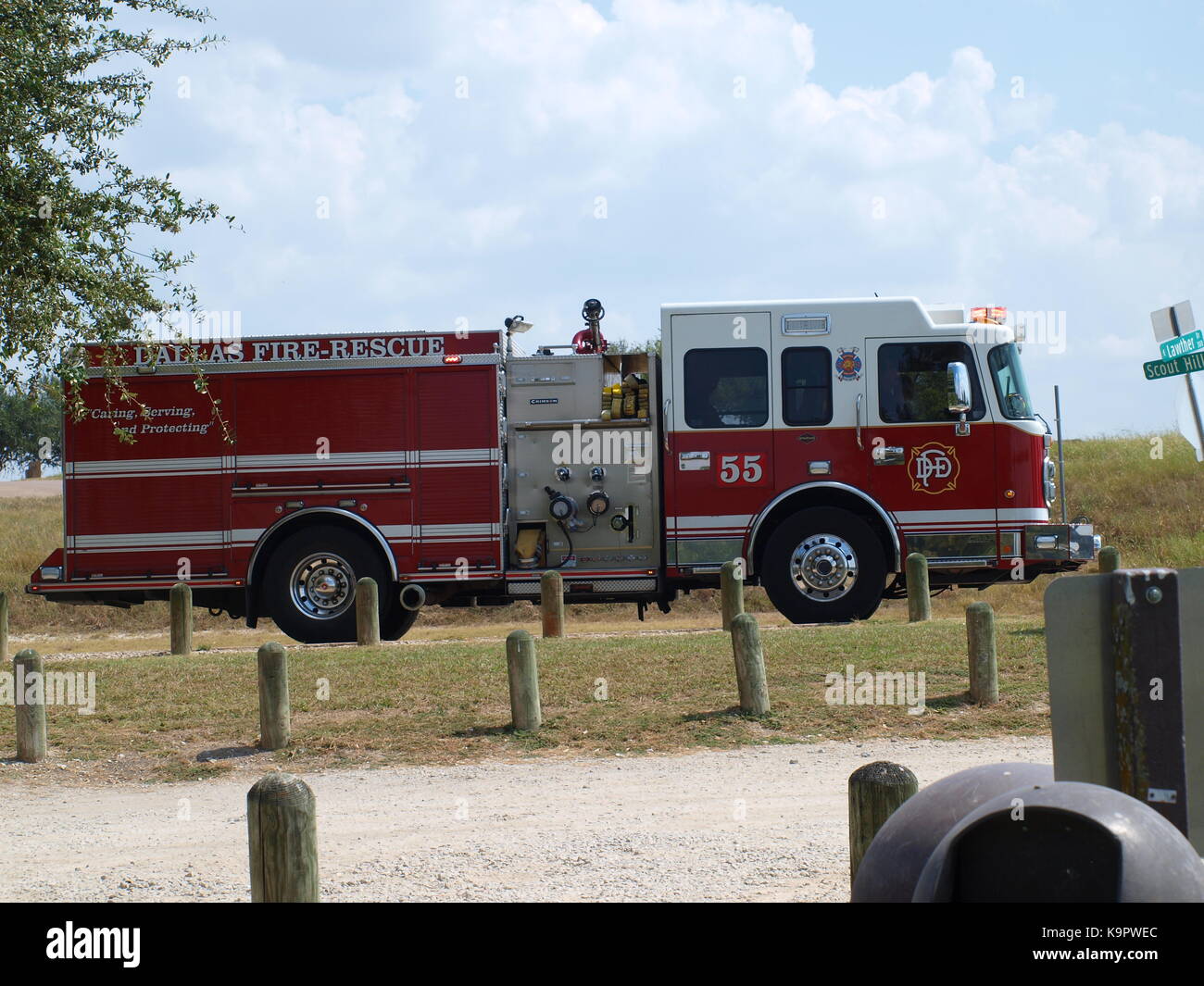 Dallas Fire Rescue Water Rescue Unit Run at White Rock Lake - OL58 Stock Photo