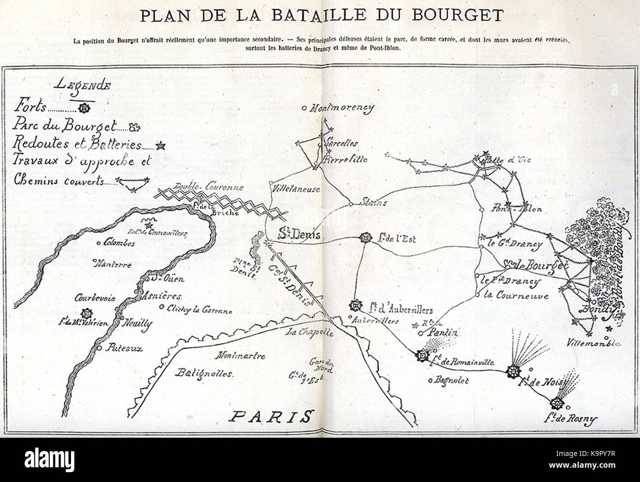 Plan de la bataille du Bourget Stock Photo Alamy