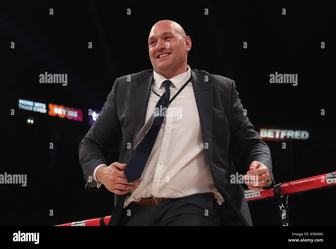 Tyson Fury at Manchester Arena. PRESS ASSOCIATION Photo. Picture date: Saturday September 23, 2017. See PA story BOXING Manchester. Photo credit should read: Nick Potts/PA Wire Stock Photo