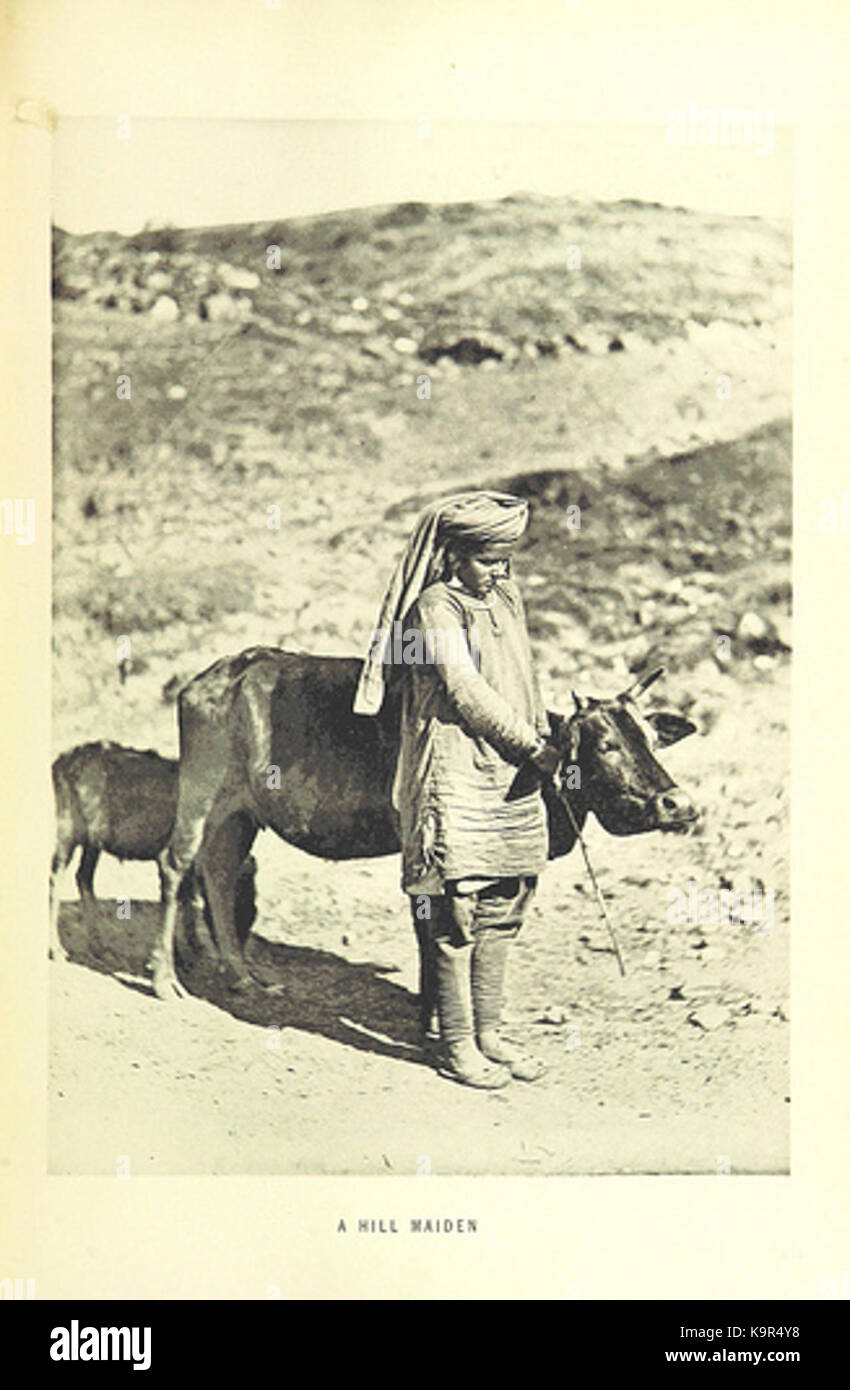 Punjab Hills 1895. Kulu woman in churidar suthan. Himachal Pradesh Stock Photo