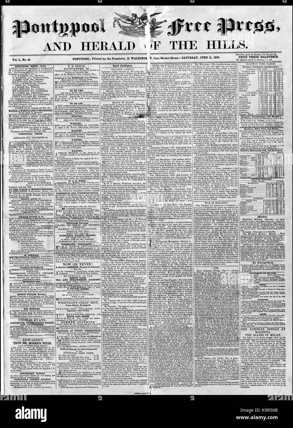 Map of pontypool Black and White Stock Photos & Images Alamy