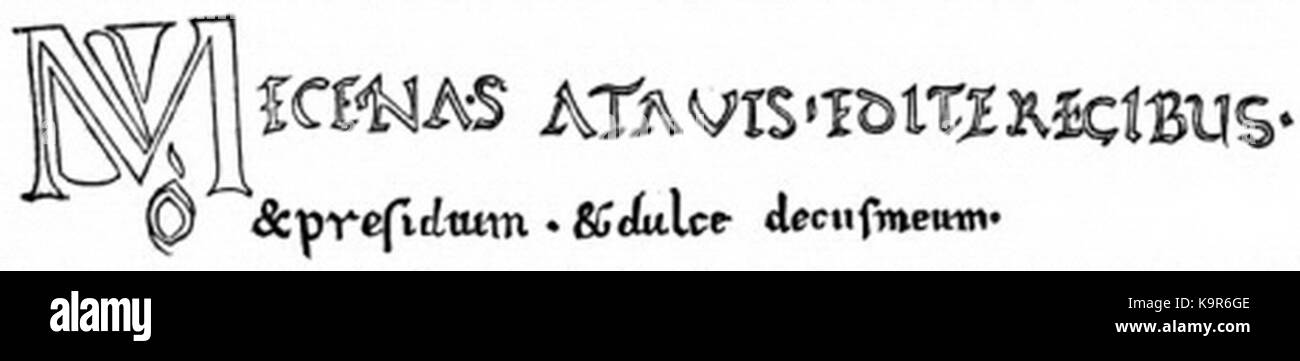 P135 b Fragment of an Ode to Mecaenas   10th Century Stock Photo