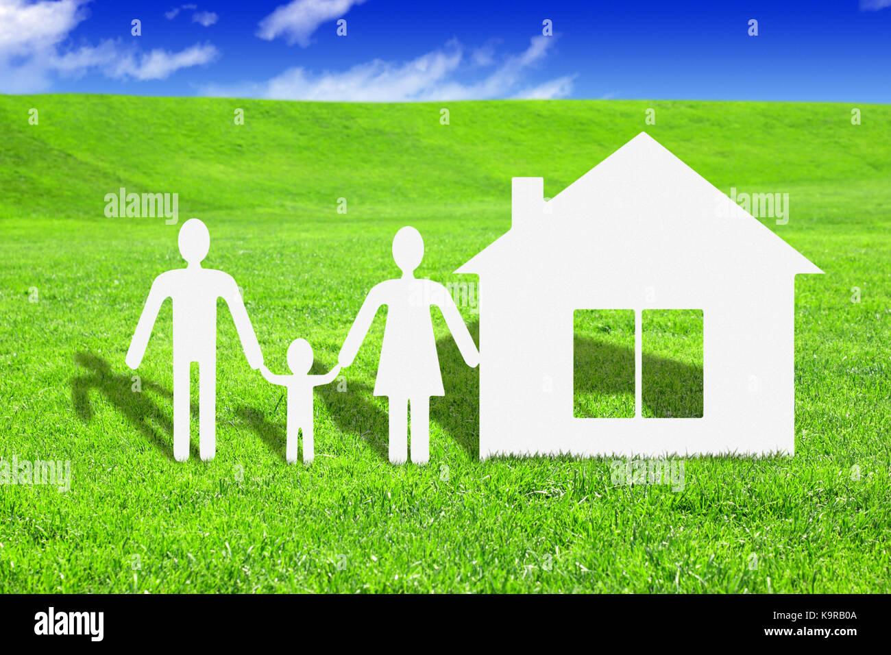 Paper family with house, make your house concept Stock Photo