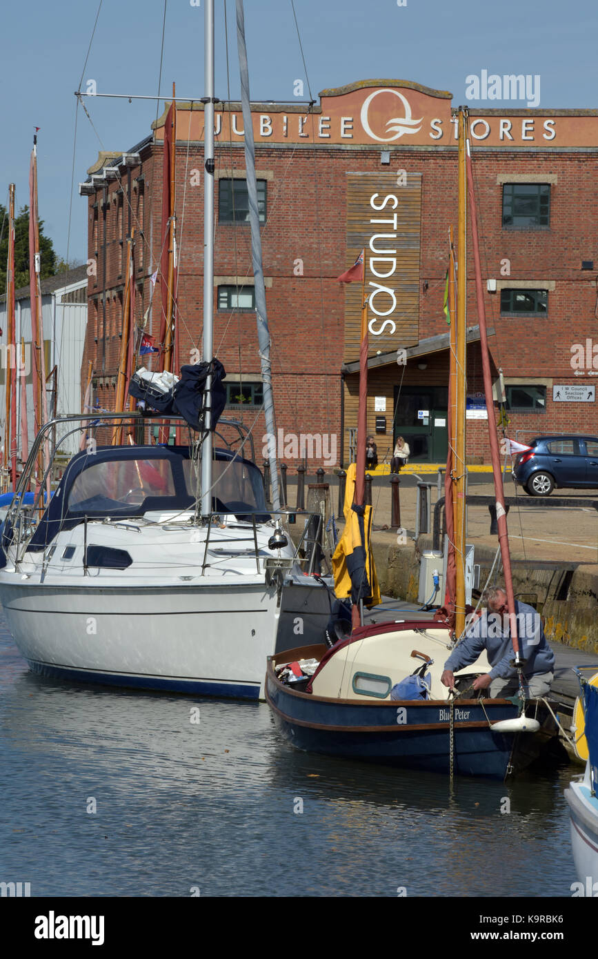 The old jubilee stores building at Newport quayside or harbour on the