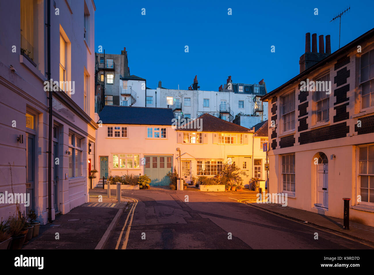 Evening on a street in Hove, East Sussex, England Stock Photo Alamy