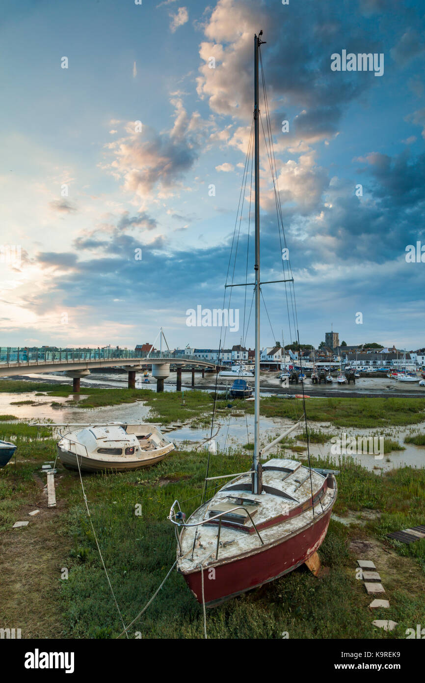 Old boats on the shore of river Adur, West Sussex, England. Stock Photo