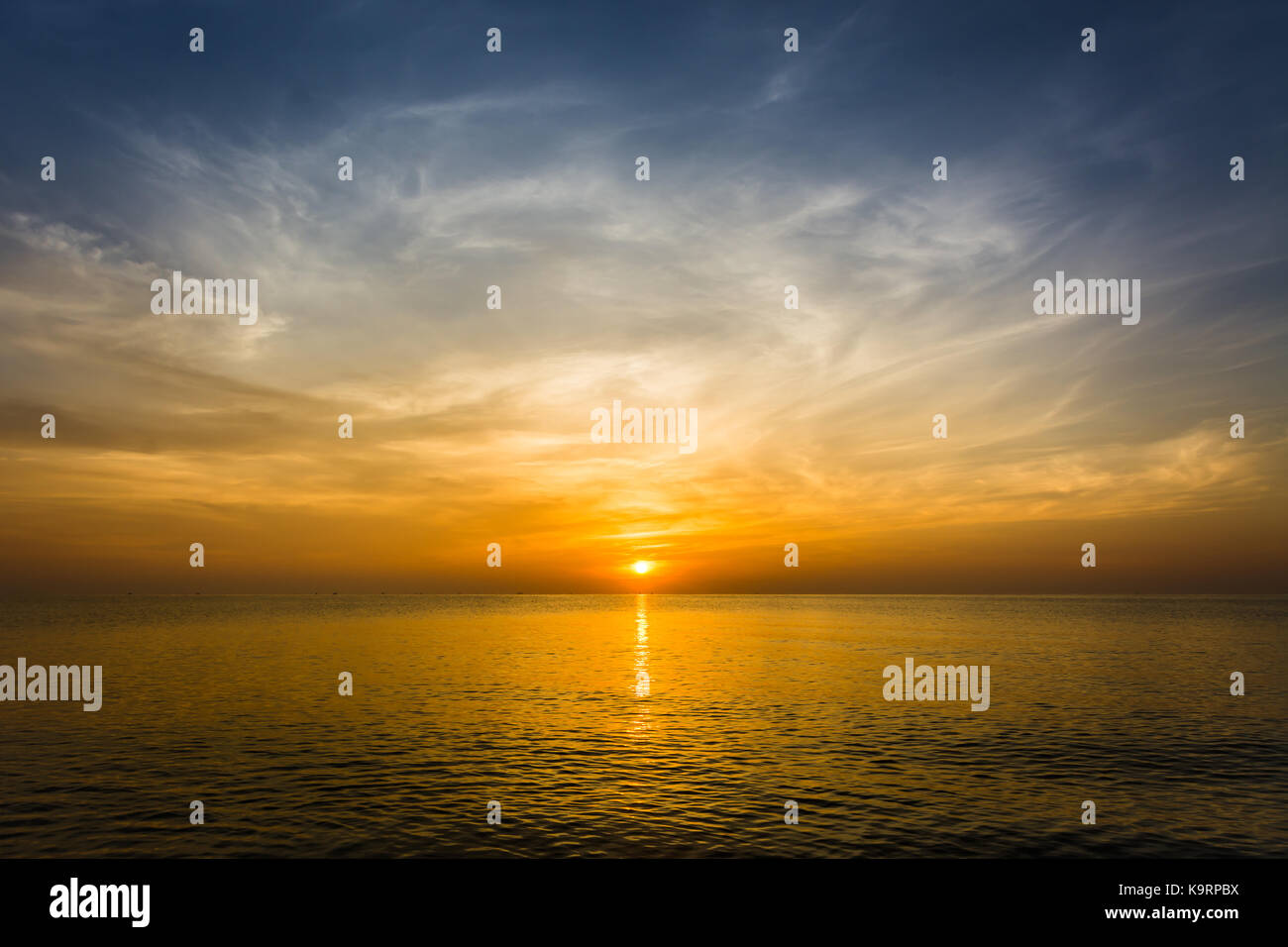 Scenic view of beautiful sunset above the sea Stock Photo - Alamy