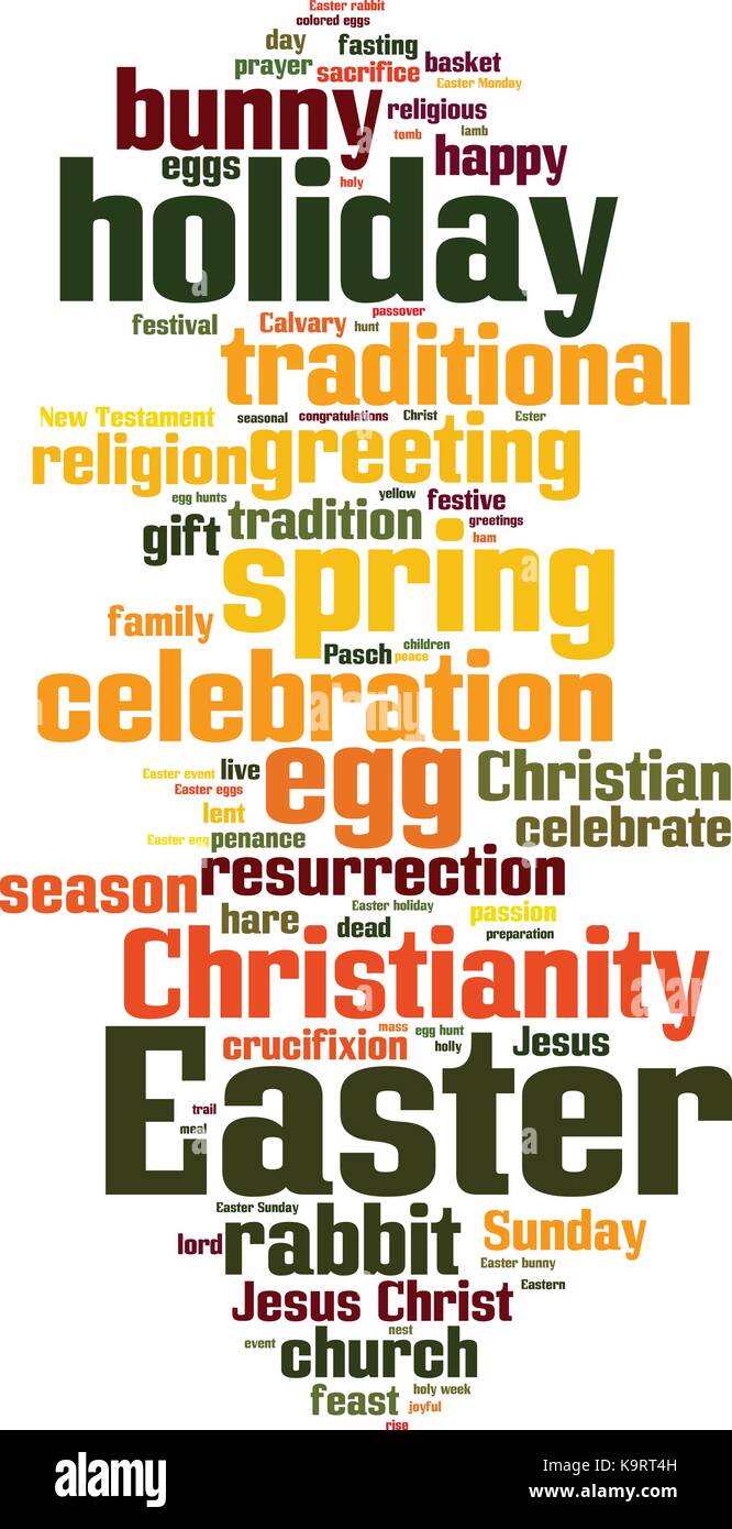 Easter word cloud concept. Vector illustration Stock Vector