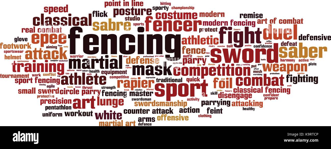 Fencing word cloud concept. Vector illustration Stock Vector Image