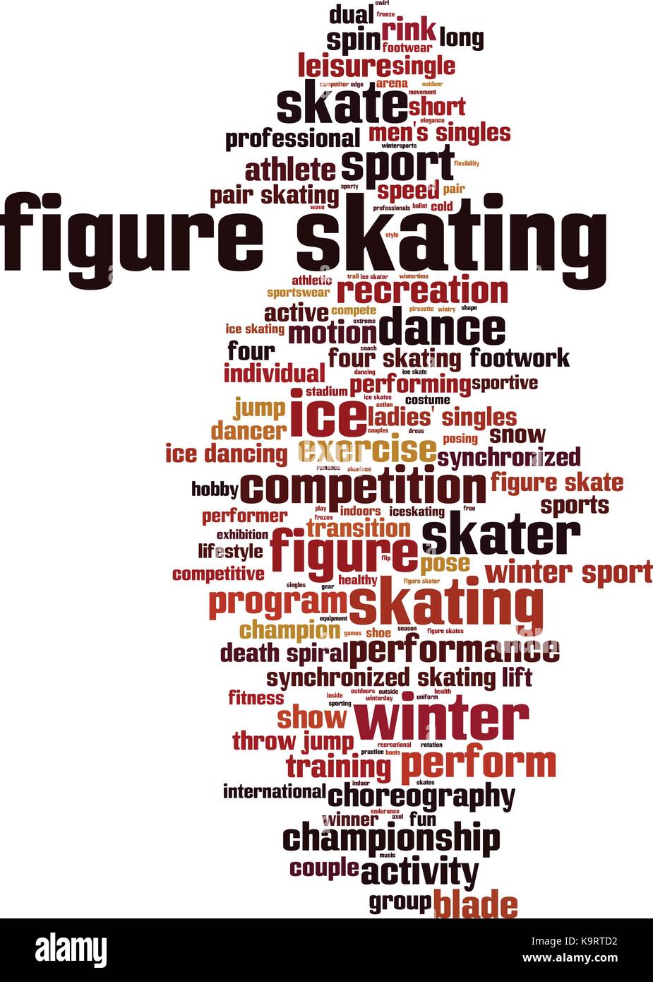 Figure skating word cloud concept. Vector illustration Stock Vector