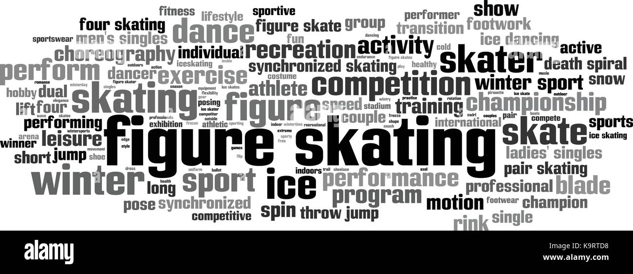 Figure skating word cloud concept. Vector illustration Stock Vector