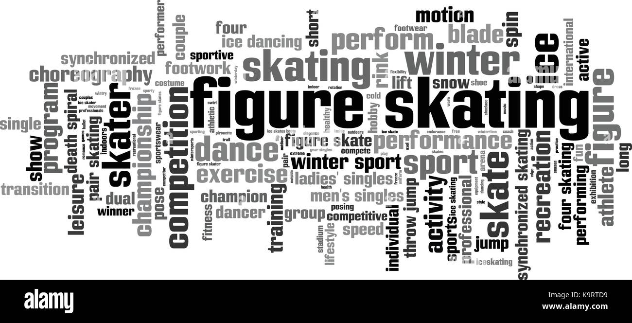 Figure skating word cloud concept. Vector illustration Stock Vector