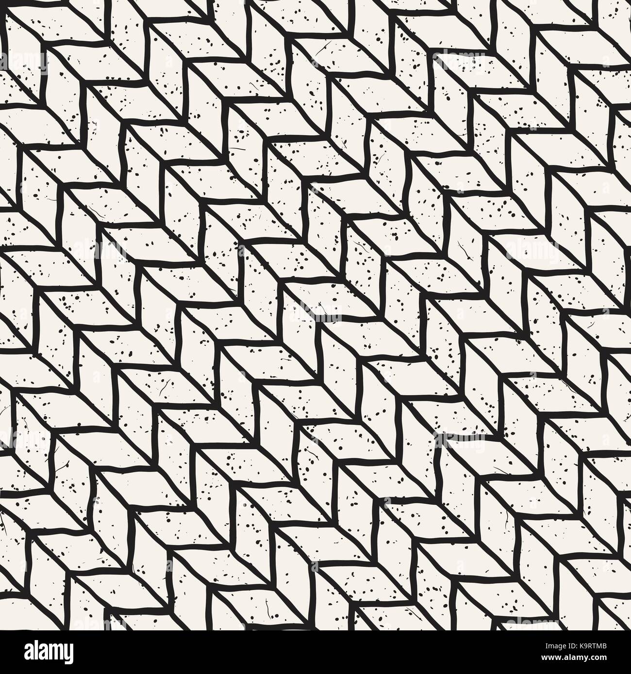 Seamless pattern with hand drawn brush strokes. Ink doodle illustration ...