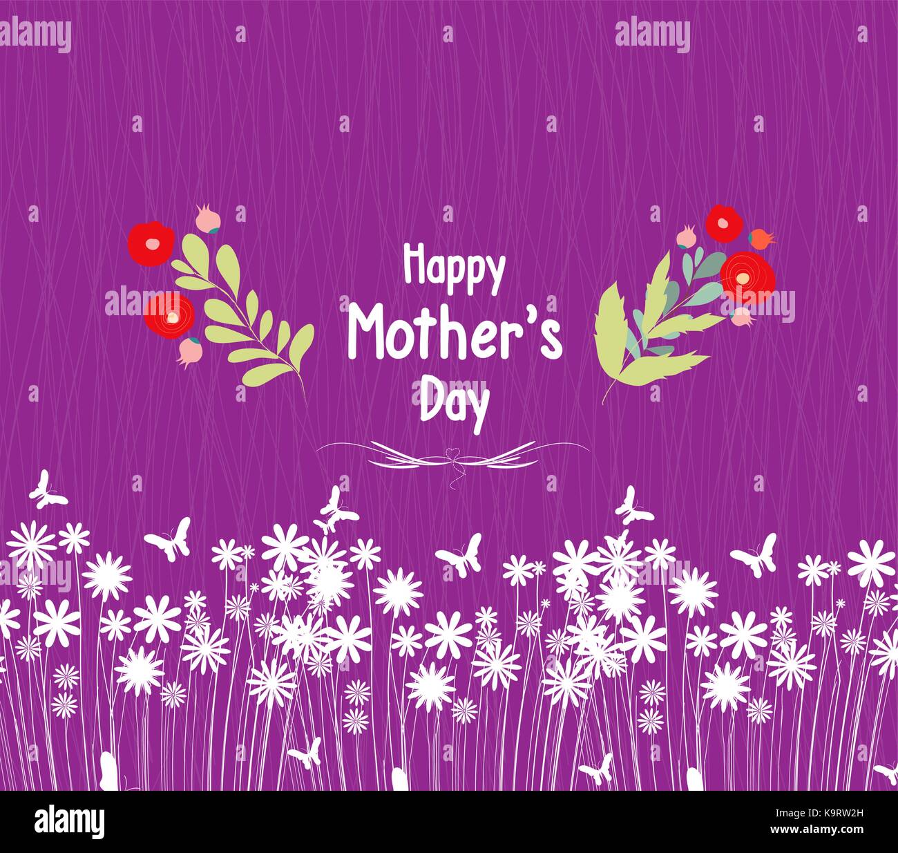 happy mother day greeting card flowers Stock Vector Image & Art - Alamy