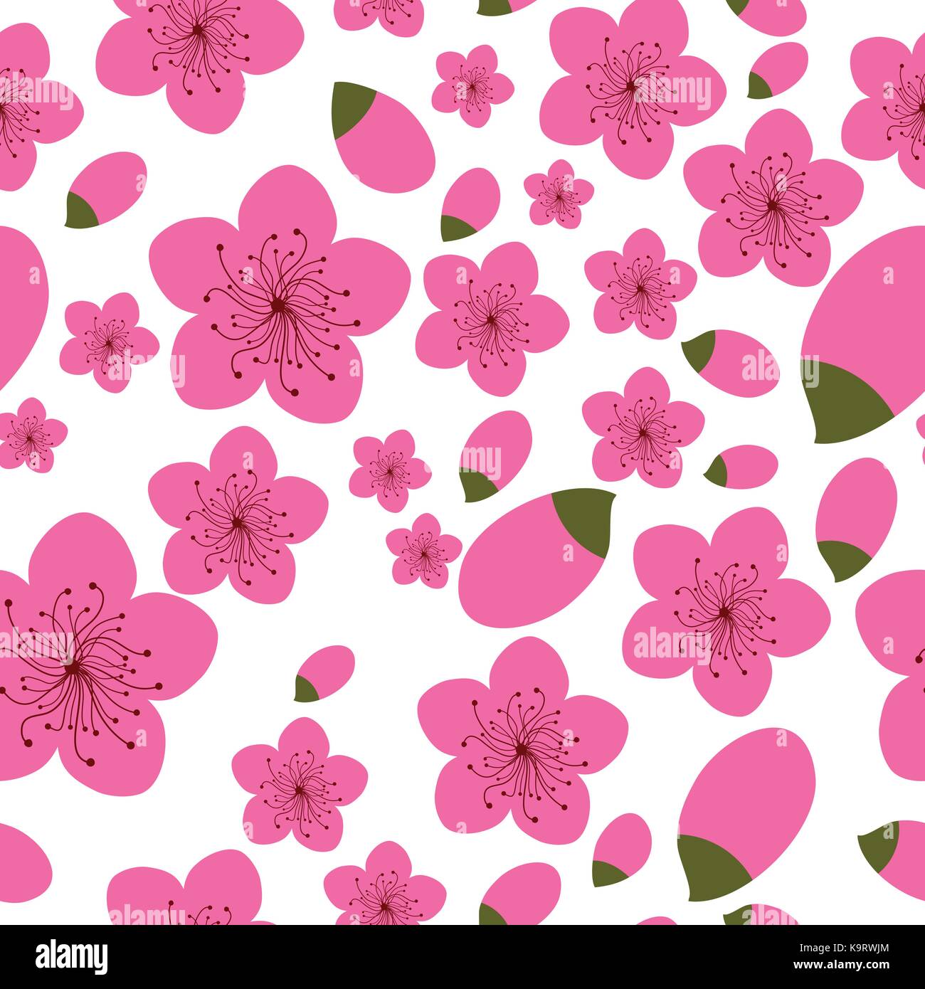 Spring blossom flowers backgrounds - seamless floral pattern Stock ...