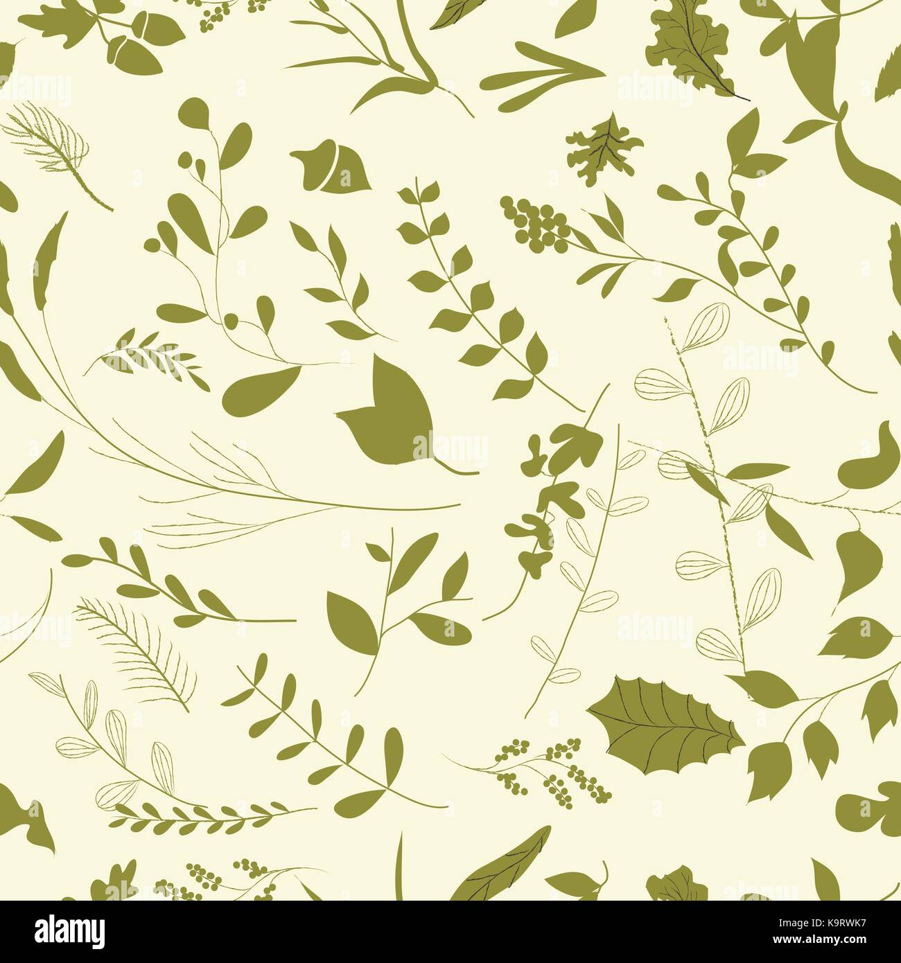 Seamless pattern with leaves, floral Stock Vector Image & Art - Alamy