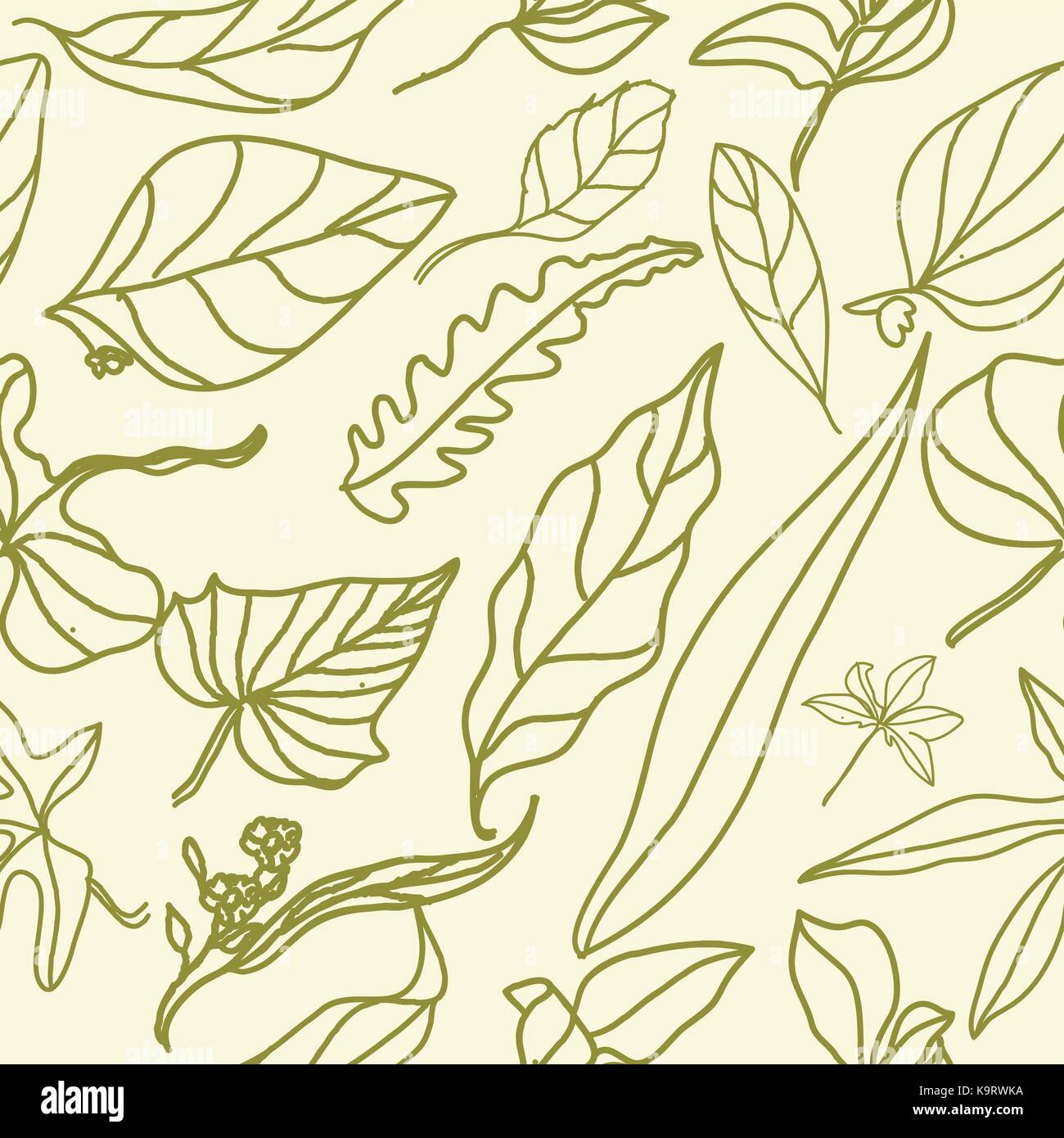 Seamless pattern with leaves, floral Stock Vector Image & Art - Alamy