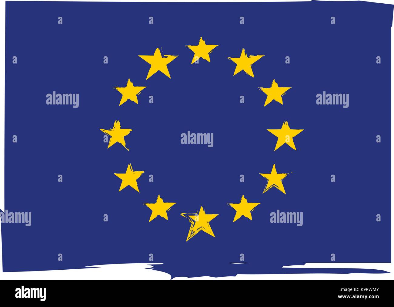 Grunge EUROPEAN UNION flag or banner vector illustration Stock Vector